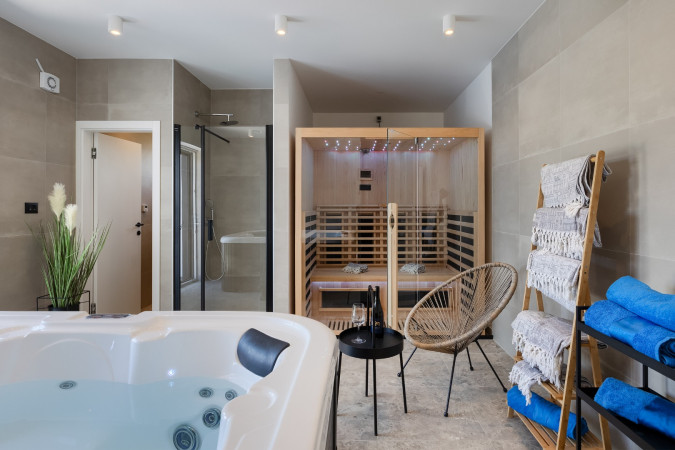 Interior, Designer Villa Dell Re with an indoor whirlpool in Žminj, Istria - Croatia Žminj