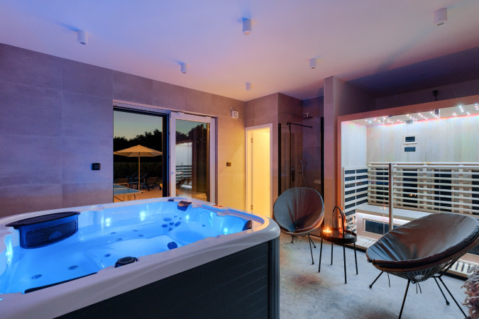 Interior, Designer Villa Dell Re with an indoor whirlpool in Žminj, Istria - Croatia Žminj